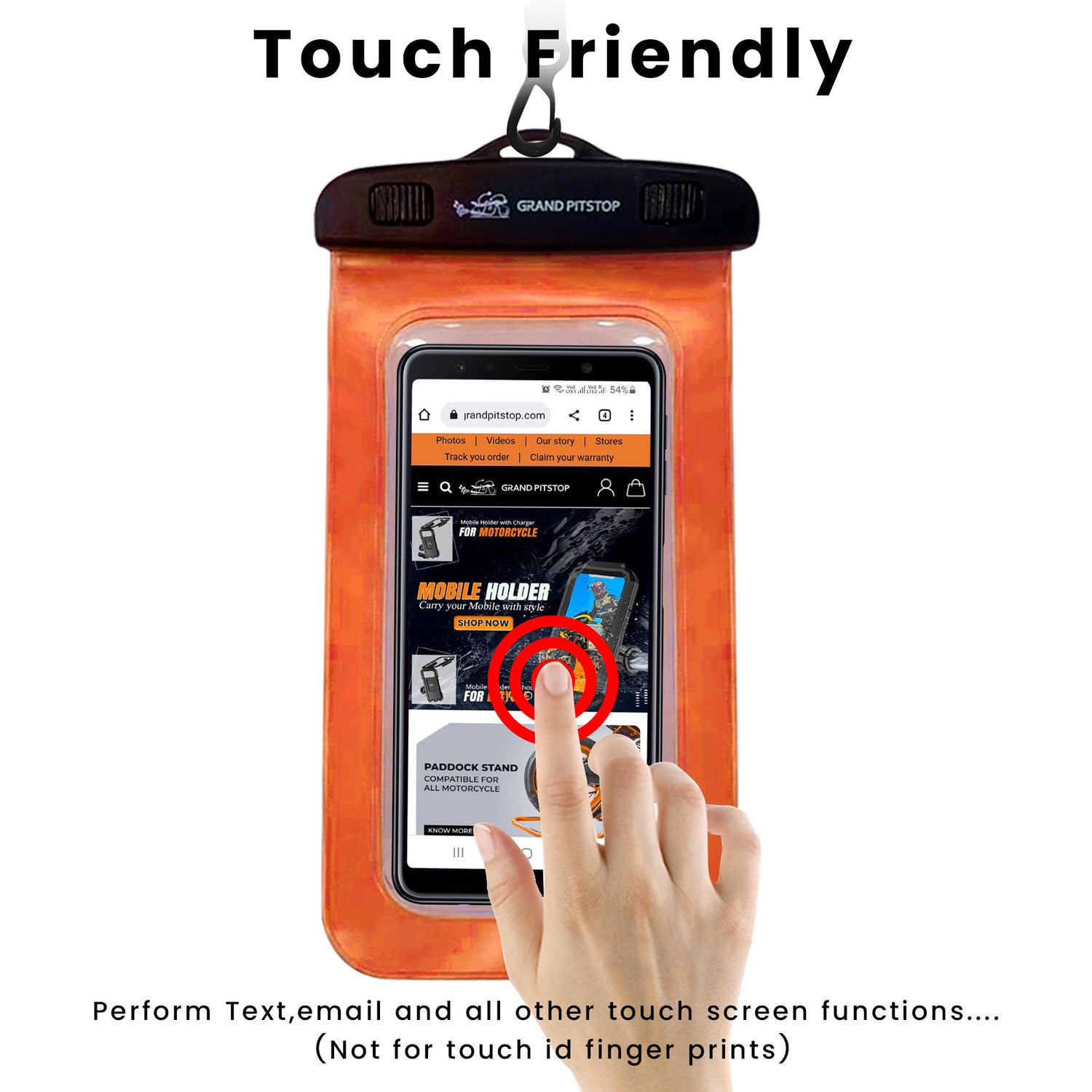 Universal Waterproof Mobile Pouch (Pack of 2) for phones up to 7.0 inches - Orange