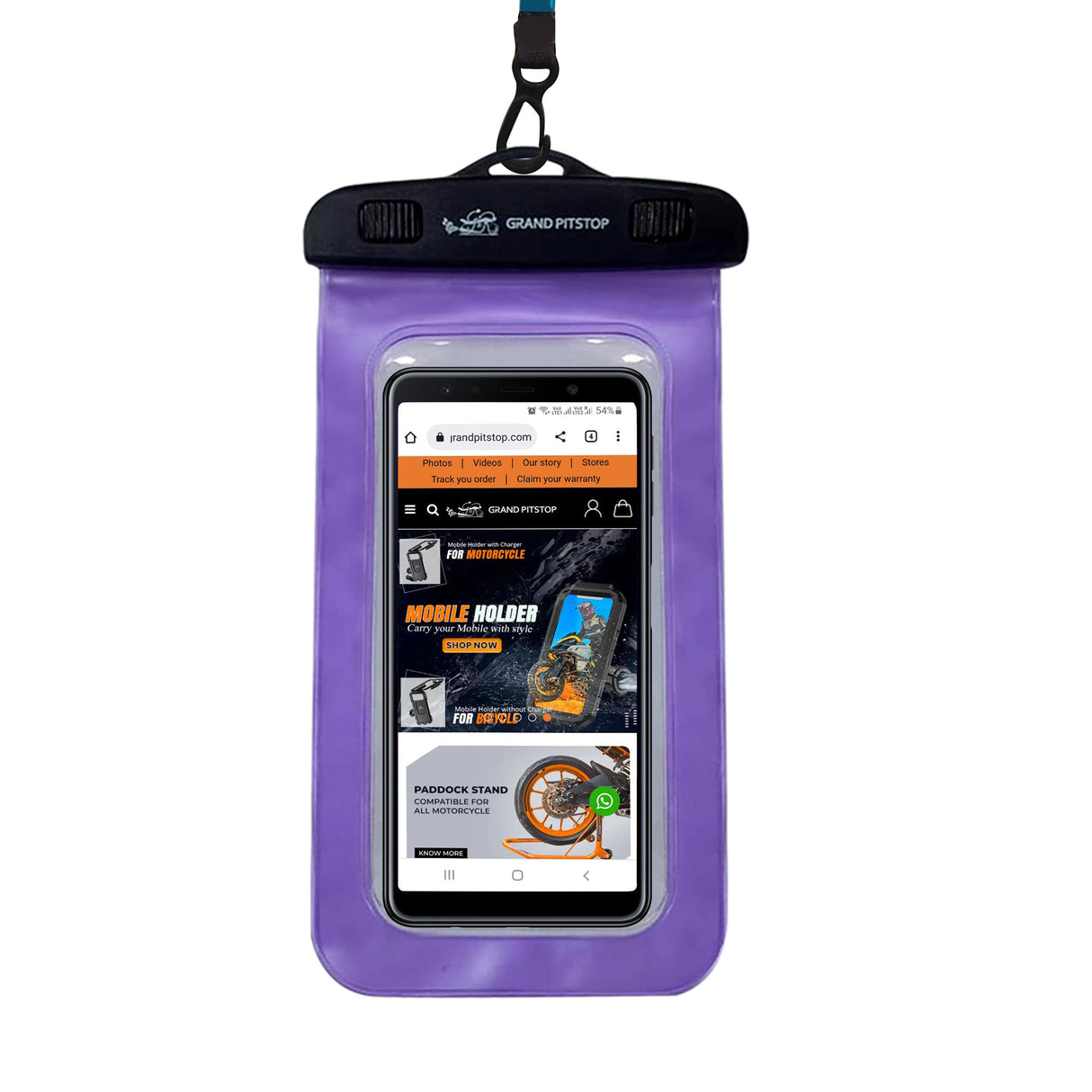 Universal Waterproof Mobile Pouch for phones up to 7.0 inches - Purple