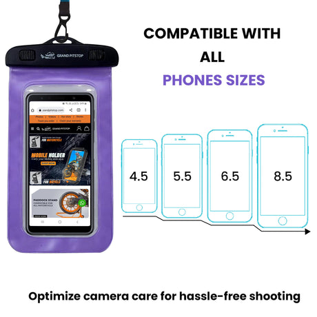 Universal Waterproof Mobile Pouch (Pack of 2) for phones up to 7.0 inches - Purple