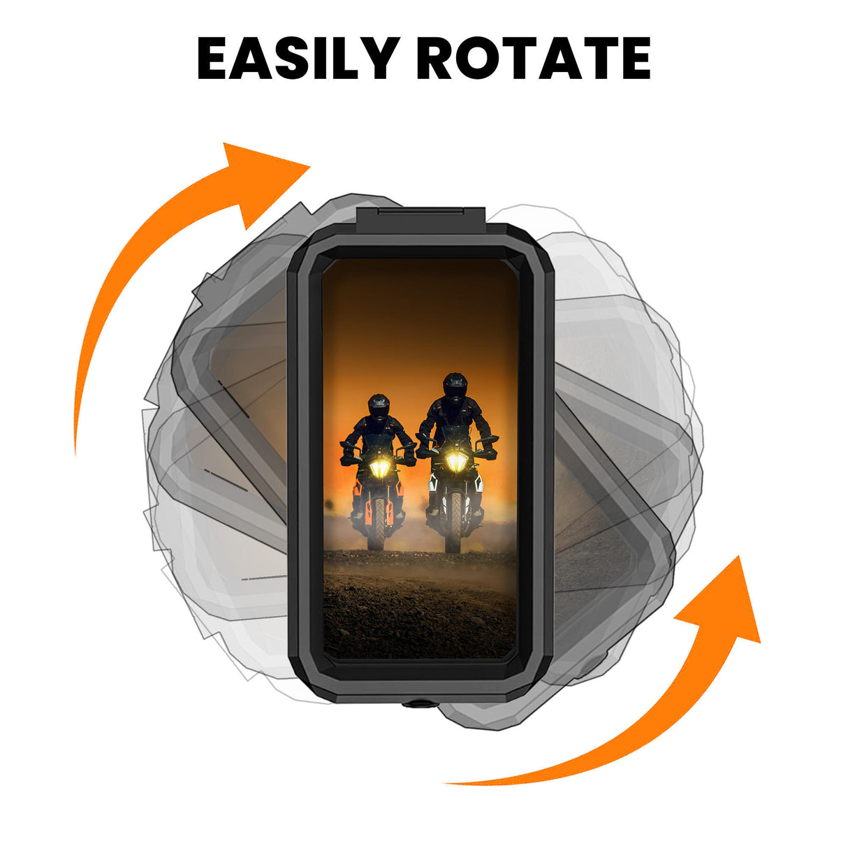 Waterproof Mobile Holder with Vibration Dampener Handlebar Mount - Black