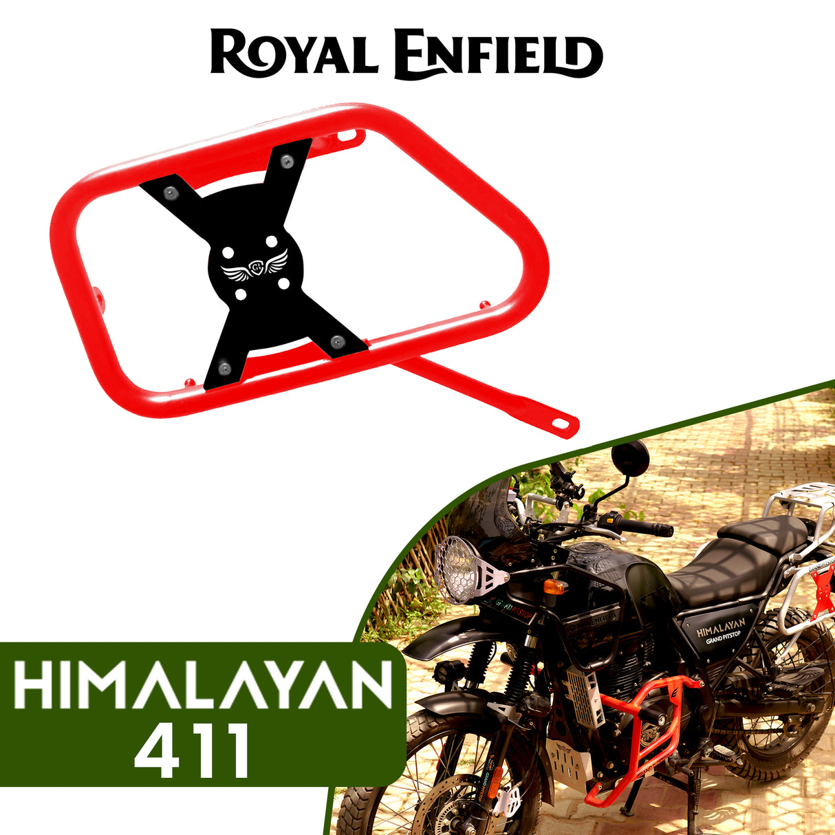 Saddle Stay (Pair) with Jerry Can Mounting For Royal Enfield Himalayan-Red + Black