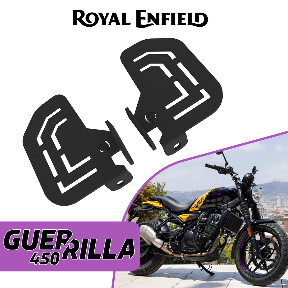Pillion Footrest for Royal Enfield Guerrilla 450 - Black-Pair