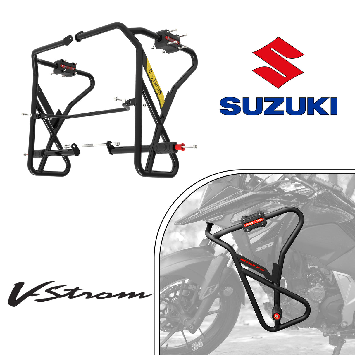 Crash Guard (Pair) for Suzuki V-Strom - Black