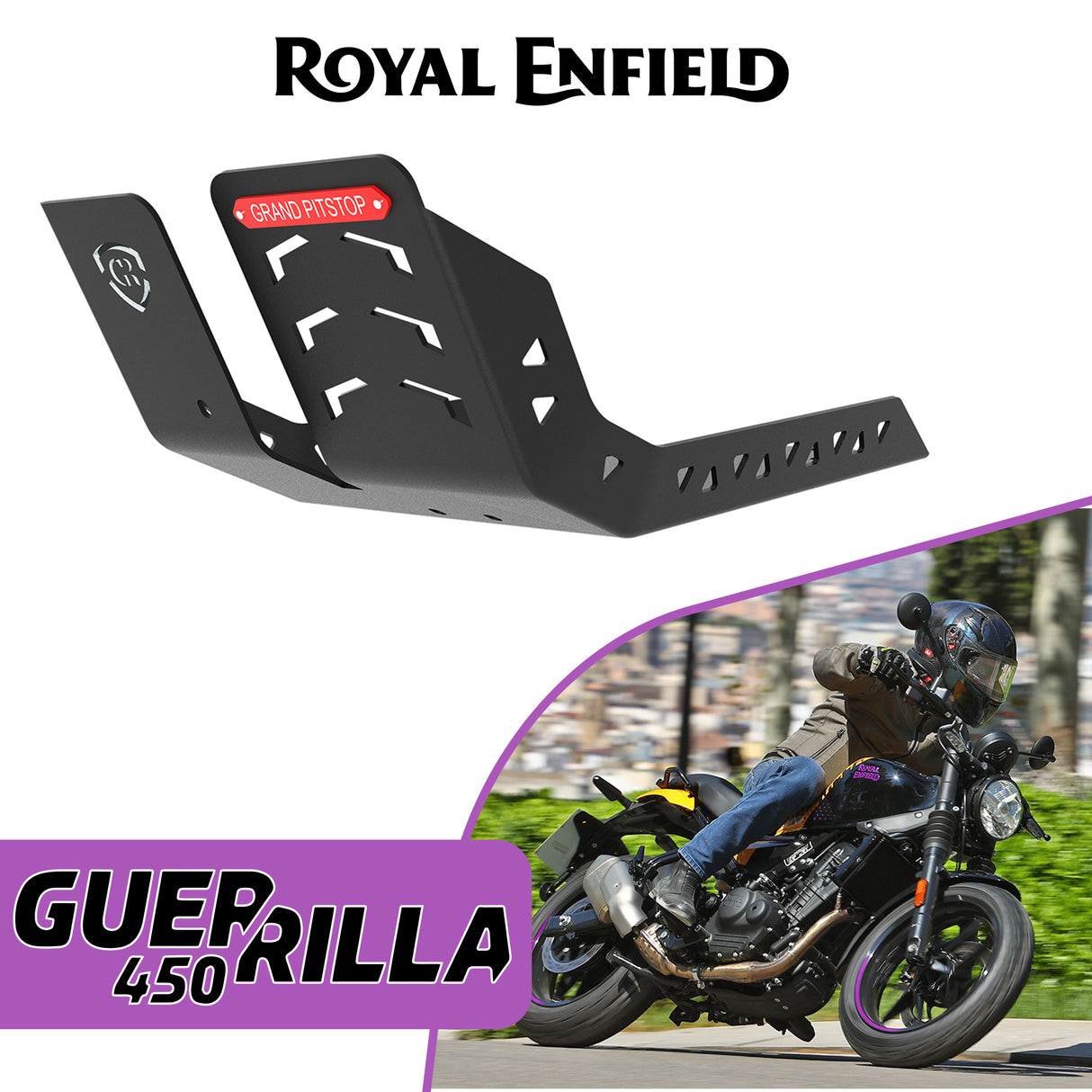 Aluminium Sumpguard for Royal Enfield Guerrilla 450 - Black