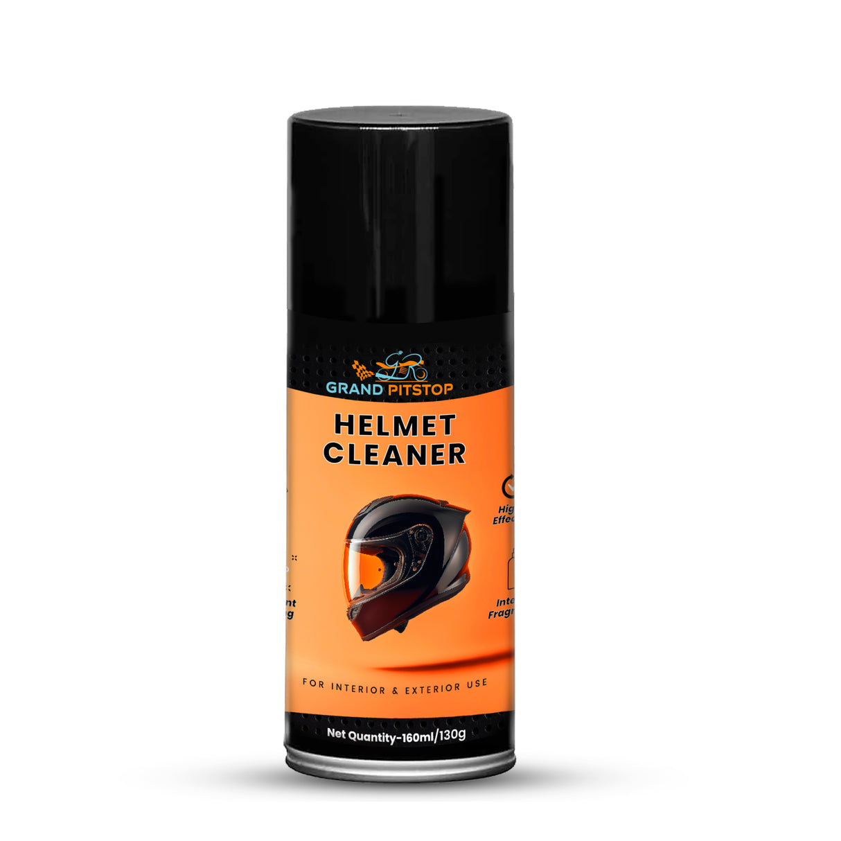 GRAND PITSTOP Helmet Cleaner Spray 160 ml | Antibacterial Foaming Helmet Interior Cleaner | Odor Remover | Safe for Skin & Hair | Deep Cleans Helmet Padding & Liner