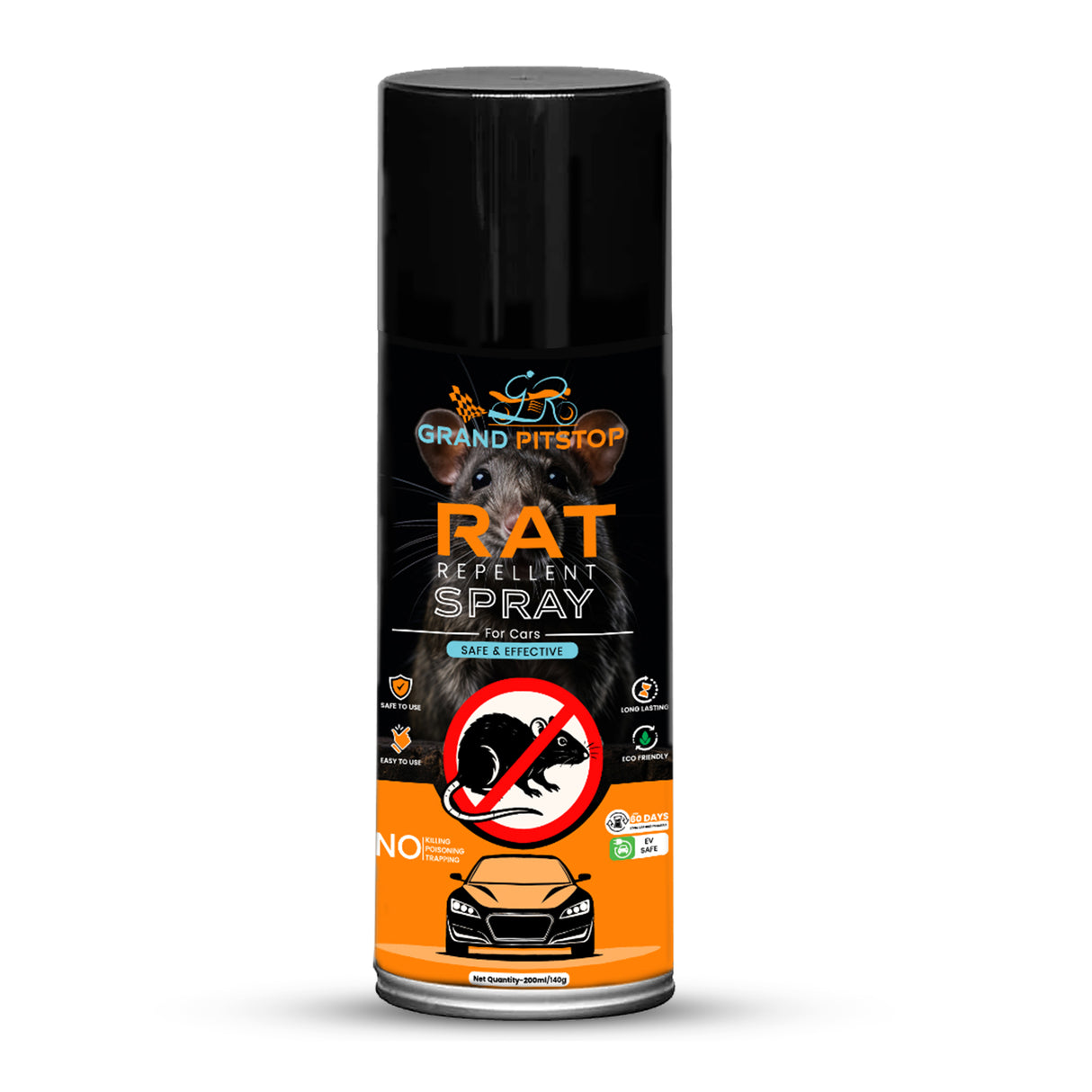 GRAND PITSTOP Rat Repellent Spray for Cars 200 ml | Non-Toxic Rodent Repeller for Car Engine Bay & Interior | Long-Lasting Protection | Easy Spray Application
