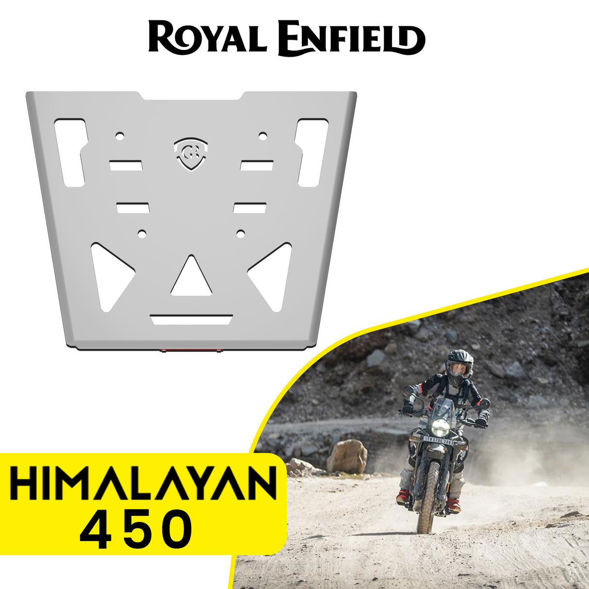 GRAND PITSTOP Top Rack Plate for Royal Enfield Himalayan 450 - Silver