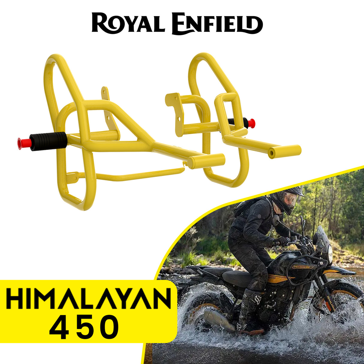 GRAND PITSTOP CRASH GUARD (PAIR)  for Royal Enfield Himalayan 450 - Yellow