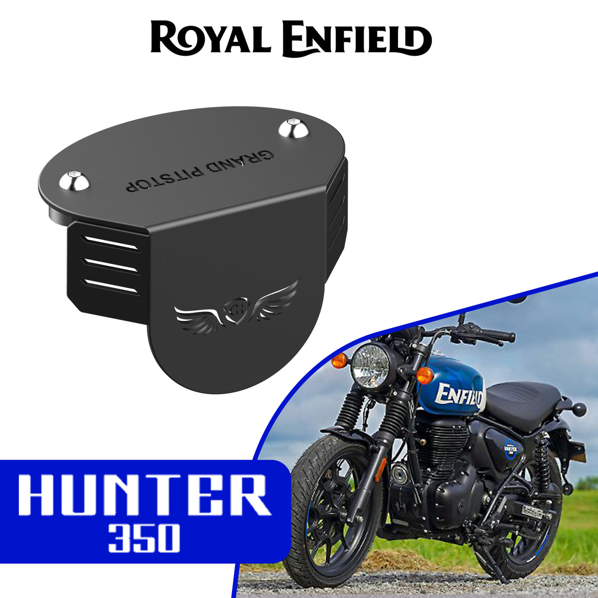 FRONT FLUID RESERVOIR COVER - Black for Royal Enfield - HUNTER