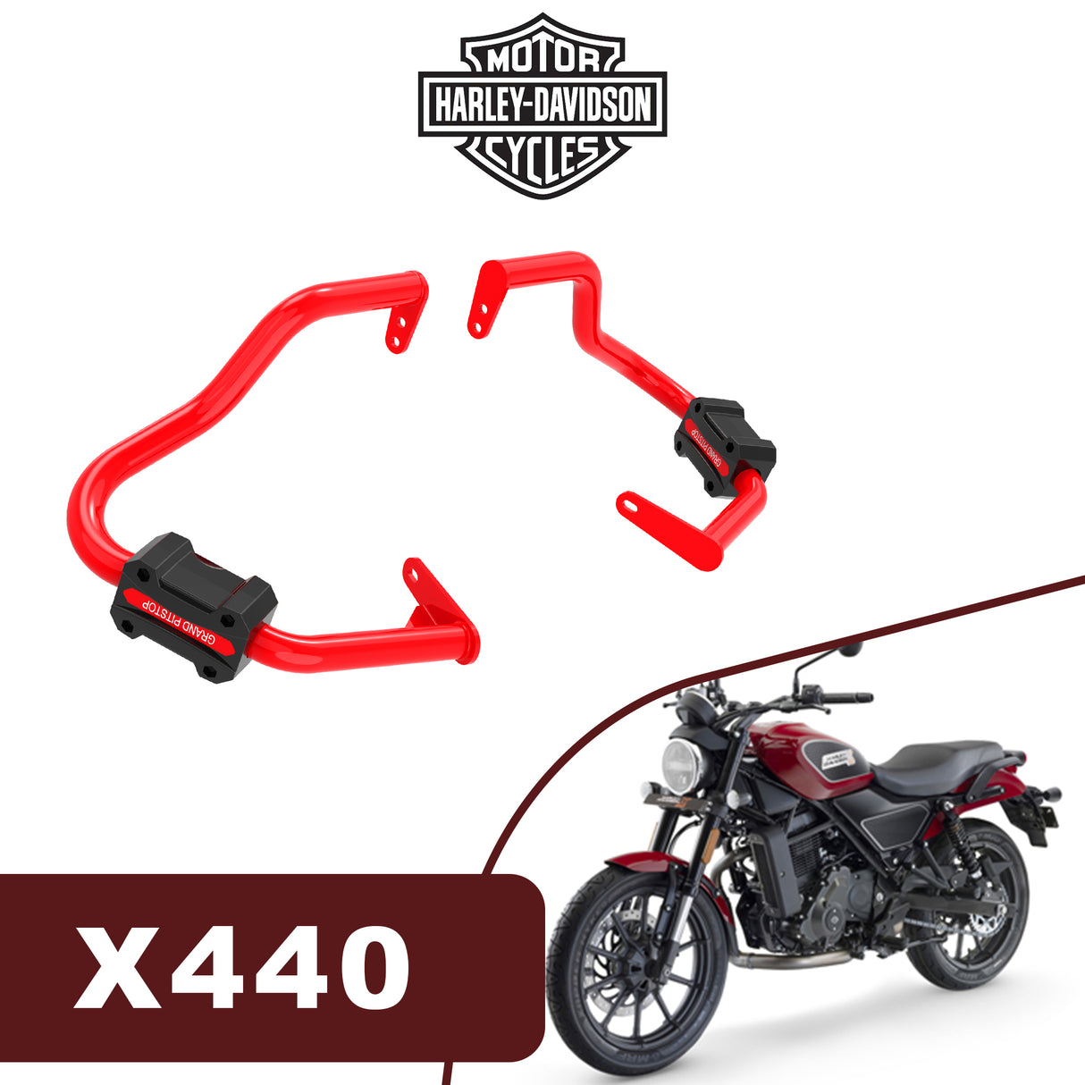 GRAND PITSTOP Crash Guard for HARLEY DAVIDSON X 440 Red