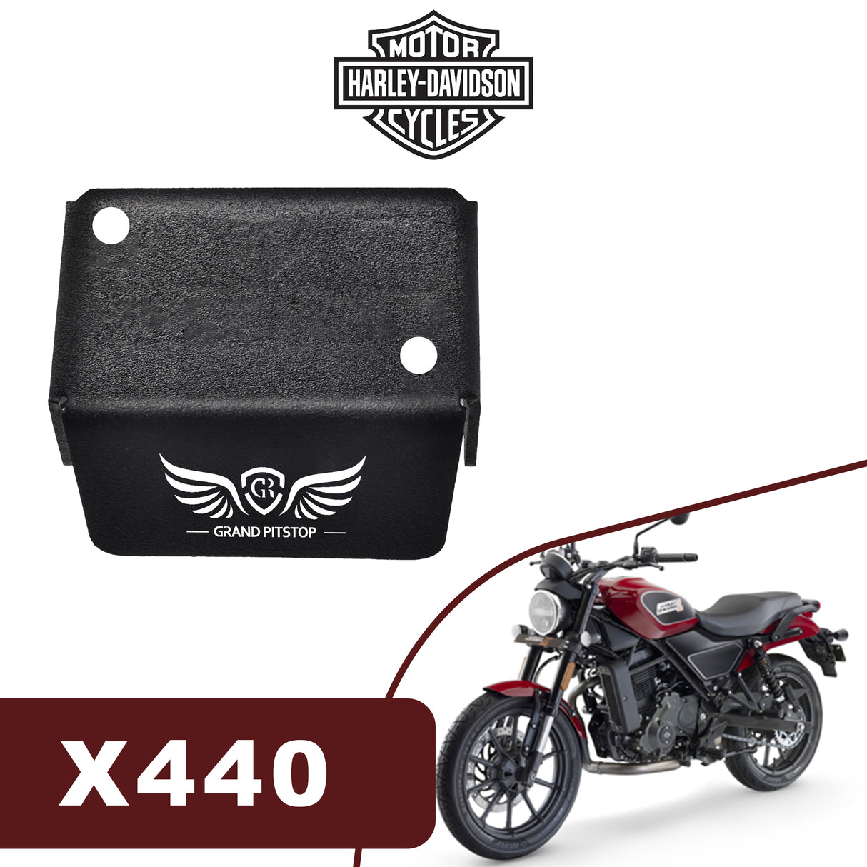 GRAND PITSTOP Front Fluid Reservoir Cap for HARLEY DAVIDSON X 440 Black