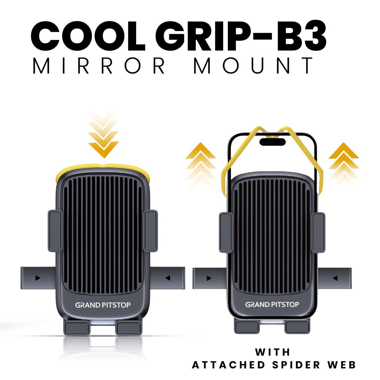 Cool Grip B3 Bike Mirror Mount Mobile Holder with One Click Locking - Black