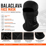 Face Mask for Bike, Ski, Cycling, Running, Hiking - Black
