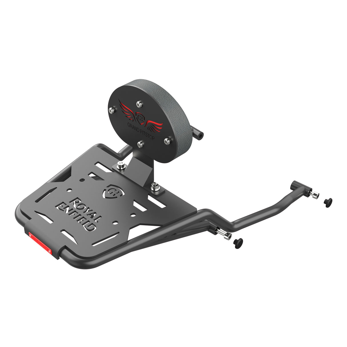 Extended Top Rack with Backrest for Royal Enfield Guerrilla 450 - Black