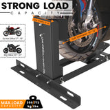 GRAND PITSTOP Universal Wheel Chock for Motorcycle Stand for Trailer Completely Adjustable Detachable Foldable Wheel Chock (Black-V2, 2000 lbs)