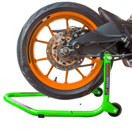 Dismantable Standard Rear Paddock Stand without Skate Wheels - Green - (Bike Wt upto: 185 kgs)