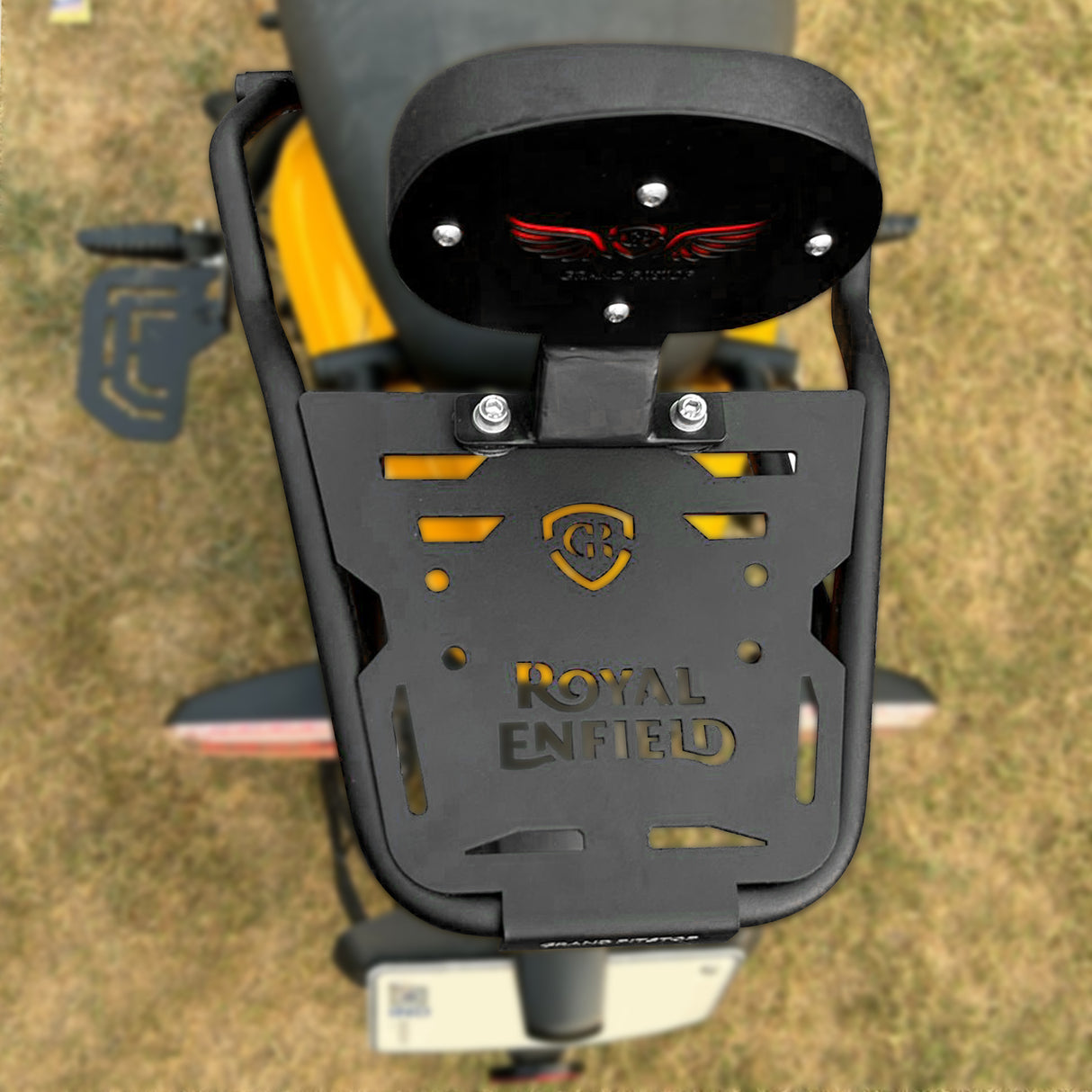Extended Top Rack with Backrest for Royal Enfield Guerrilla 450 - Black