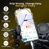 Cool Grip B3 Bike Handlebar Mobile Holder with One Click Locking - Black