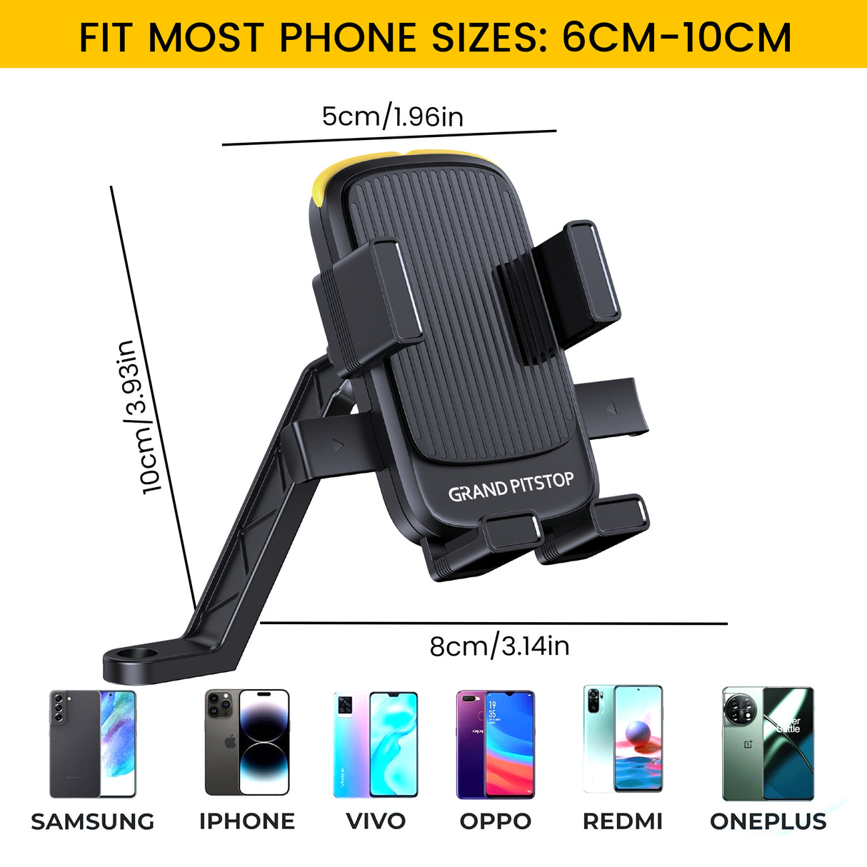 Cool Grip B3 Bike Mirror Mount Mobile Holder with One Click Locking - Black