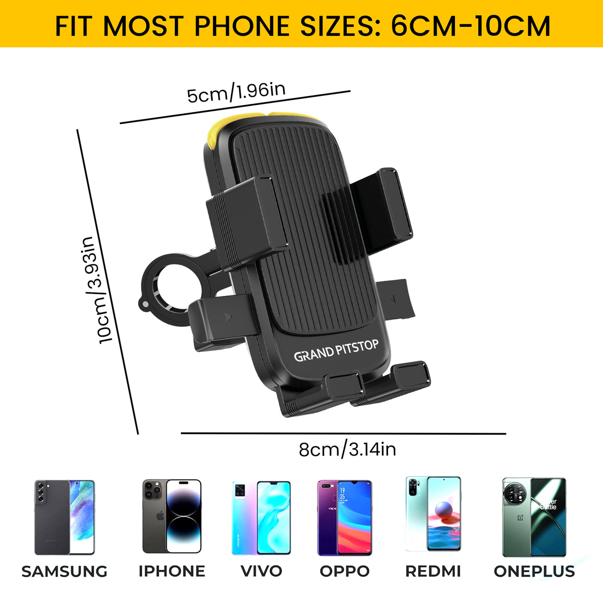 Cool Grip B3 Bike Handlebar Mobile Holder with One Click Locking - Black