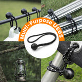 Bungee Balls With Reflecting  (8 Inches) - Set Of 10 - Black