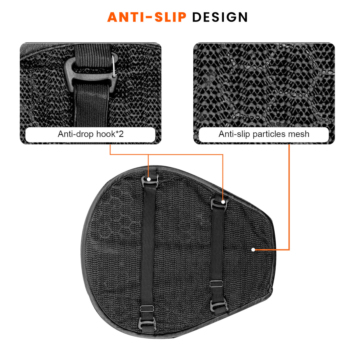 Motorcycle Honeycomb Gel Air Seat Cushion for Medical, Offices, Home, Motorcycle and Car Lumbar Support - Universal Fit & Breathable Design