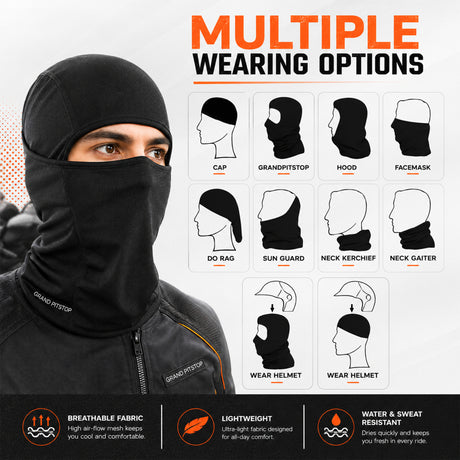 Face Mask for Bike, Ski, Cycling, Running, Hiking - Black