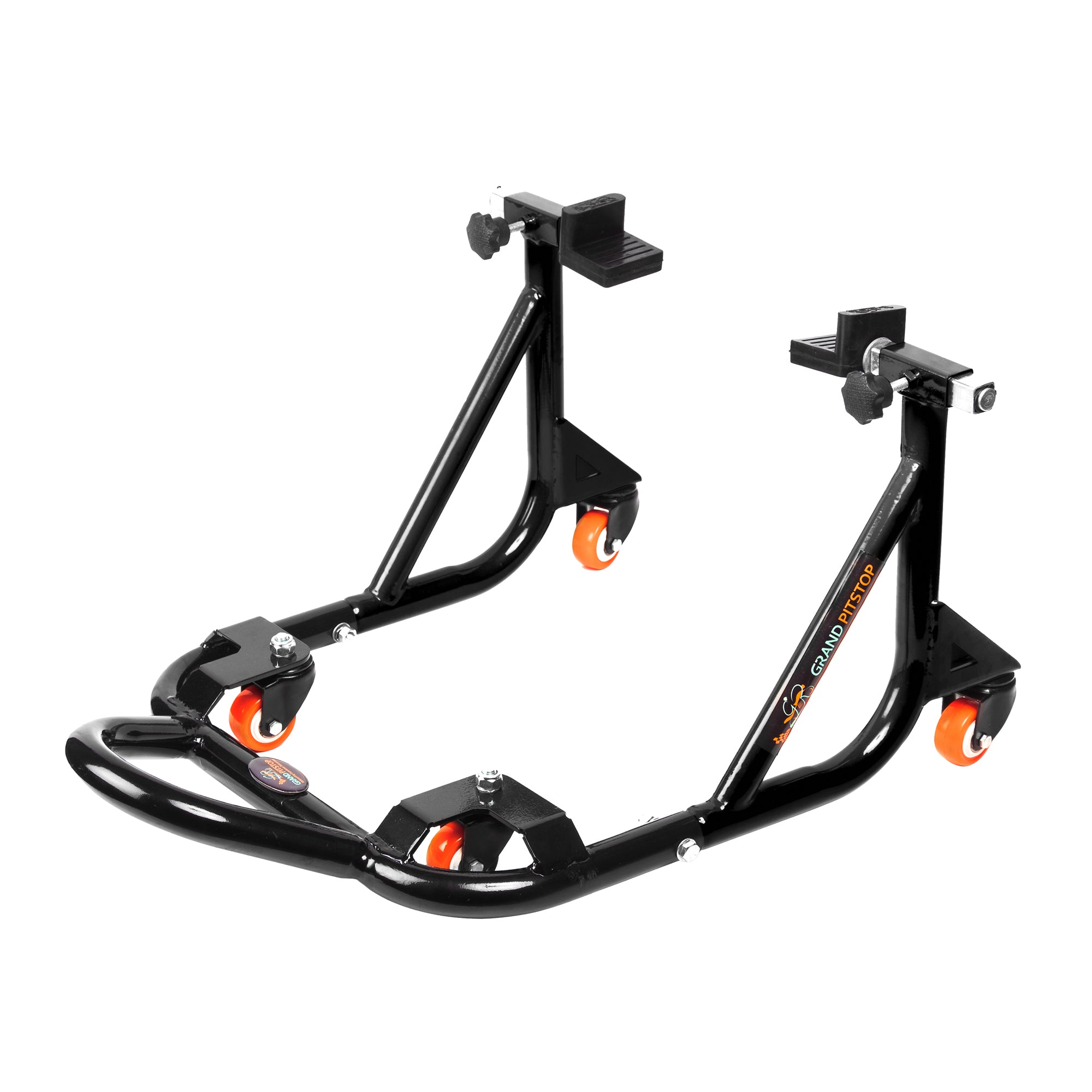 洋楽 Paddock Park Dismantlable Rear Paddock Stand With 360 Rotation & Skate Wheels