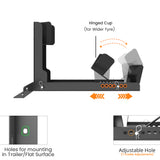 GRAND PITSTOP Universal Wheel Chock for Motorcycle Stand for Trailer Completely Adjustable Detachable Foldable Wheel Chock (Black-V2, 2000 lbs)