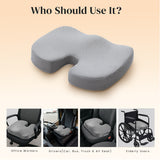 GRAND PITSTOP Ultimate Pro Seat Cushion | Relieves Back & Coccyx Pain | Cool Gel Memory Foam for Orthopedic Support | Weight up to 120 kg | for Long Sitting Hours on Office/Home Chair/Car | Grey