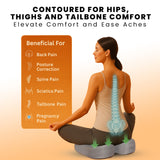 GRAND PITSTOP Ultimate Pro Seat Cushion | Relieves Back & Coccyx Pain | Cool Gel Memory Foam for Orthopedic Support | Weight up to 120 kg | for Long Sitting Hours on Office/Home Chair/Car | Grey