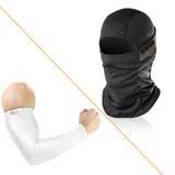 Arm Sleeve and Face Mask Combo, White + Black