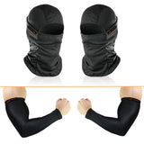 Arm Sleeve and Face Mask Combo, Pack of 4, Black)