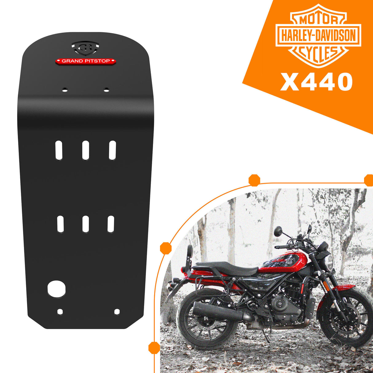 GRAND PITSTOP Aluminium Sumpguard for HARLEY DAVIDSON X 440 Black