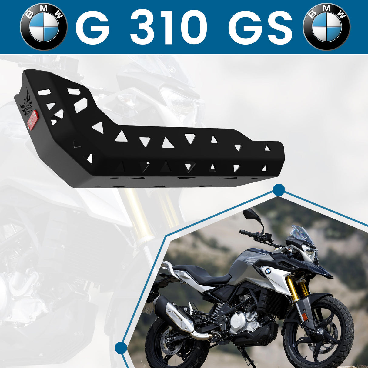 Aluminium Sumpguard for BMW G310 GS Black