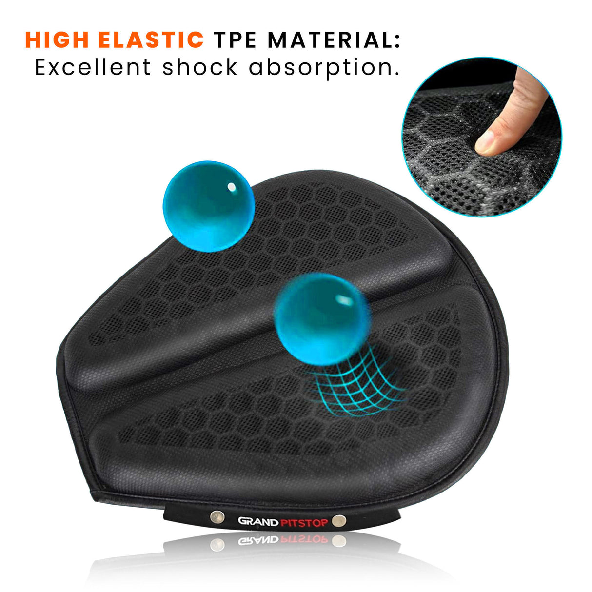 Motorcycle Honeycomb Gel Air Seat Cushion for Medical, Offices, Home, Motorcycle and Car Lumbar Support - Universal Fit & Breathable Design