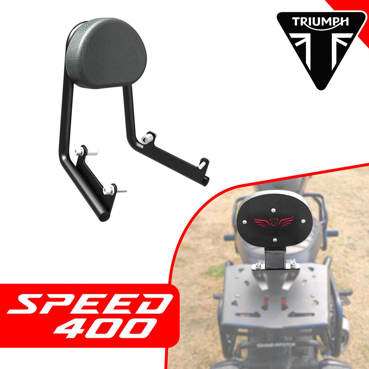 Backrest Stand for TRIUMPH SPEED 400 - Black