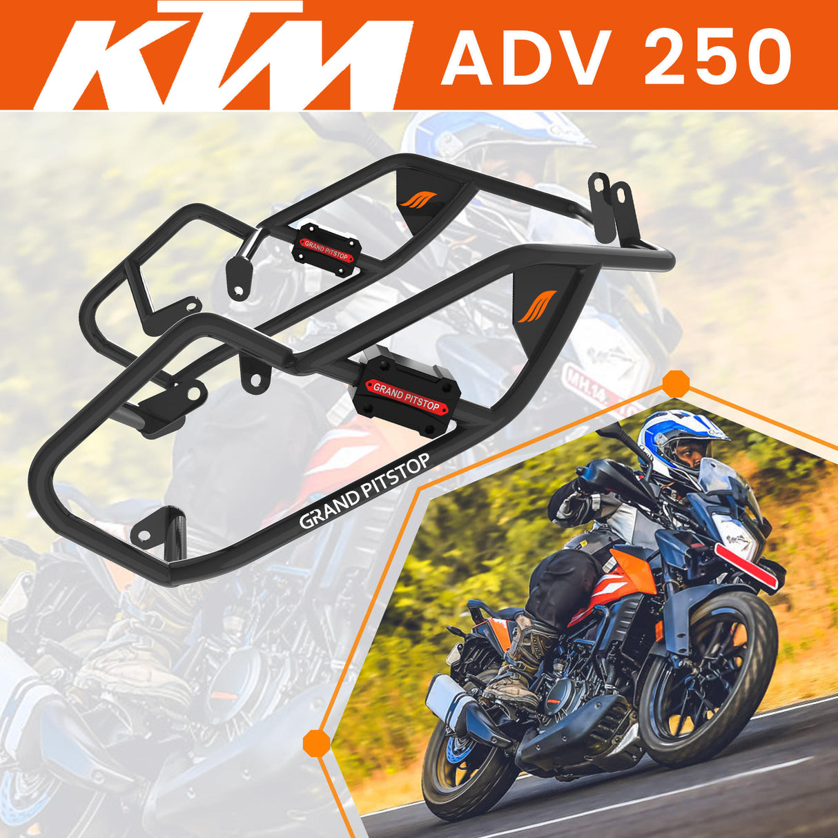 CRASH GUARD (PAIR) - Black for KTM - ADV 250