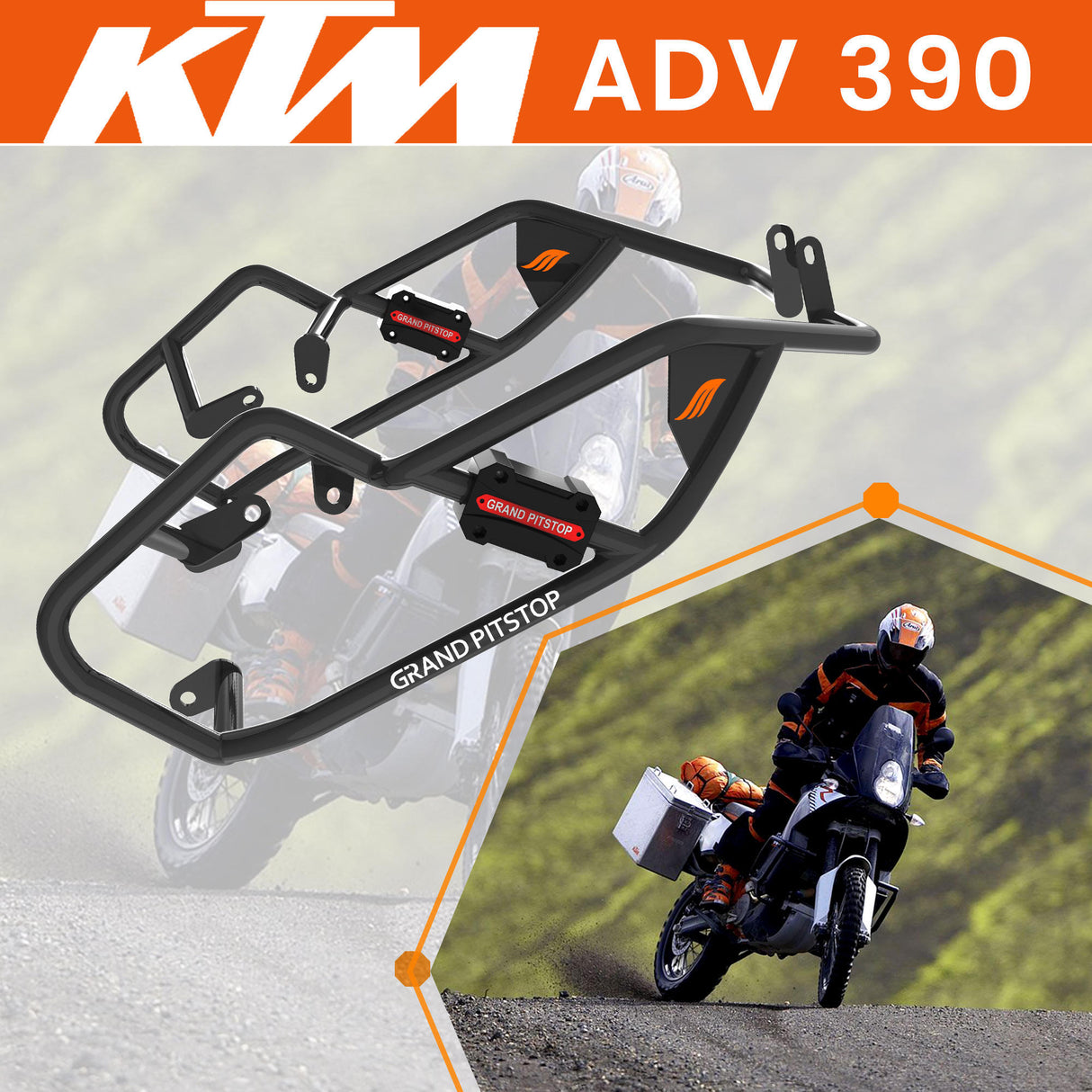 CRASH GUARD (PAIR) - Black for KTM - ADV 390