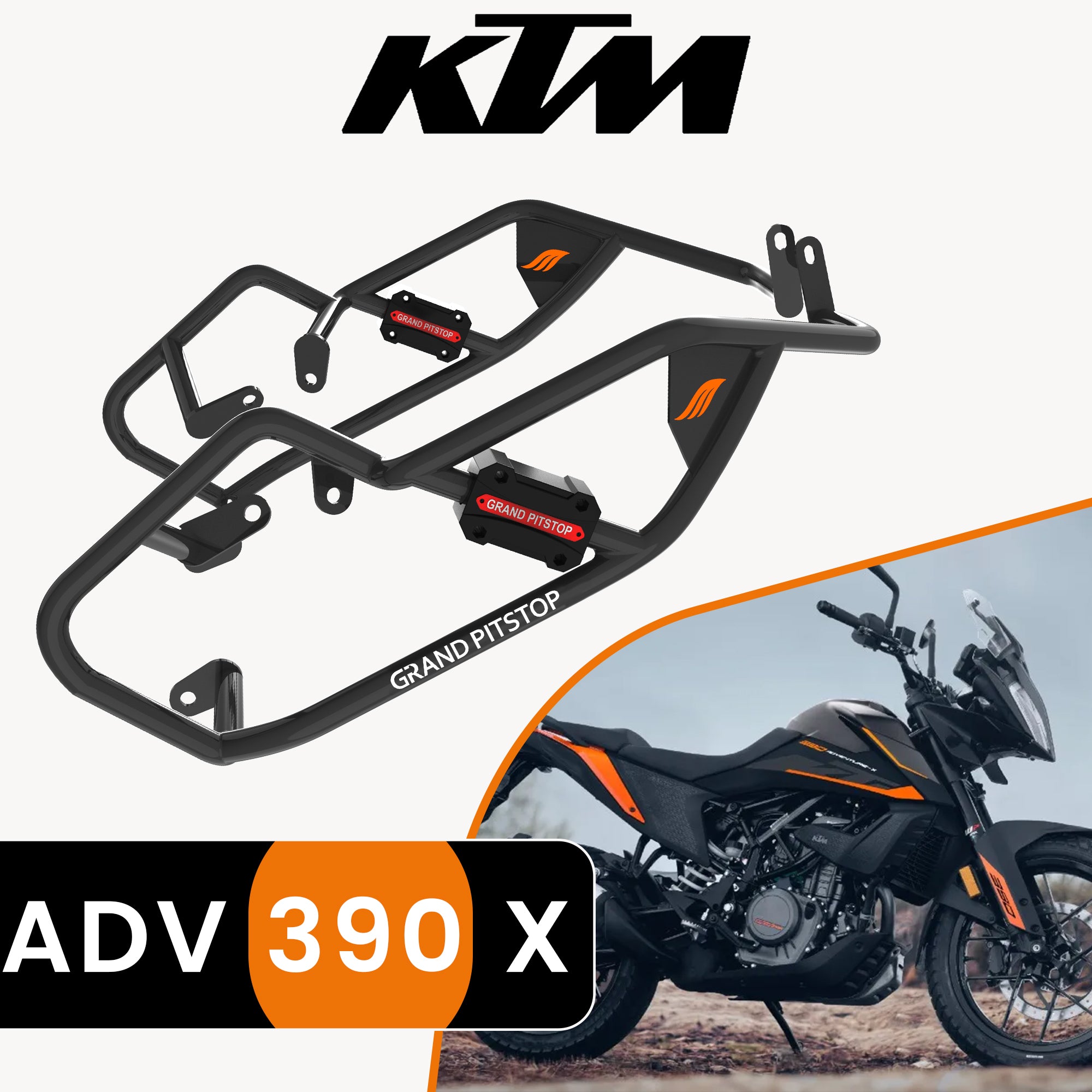 Buy Crash Guard for KTM 390 Adventure X Black Online | GrandPitstop