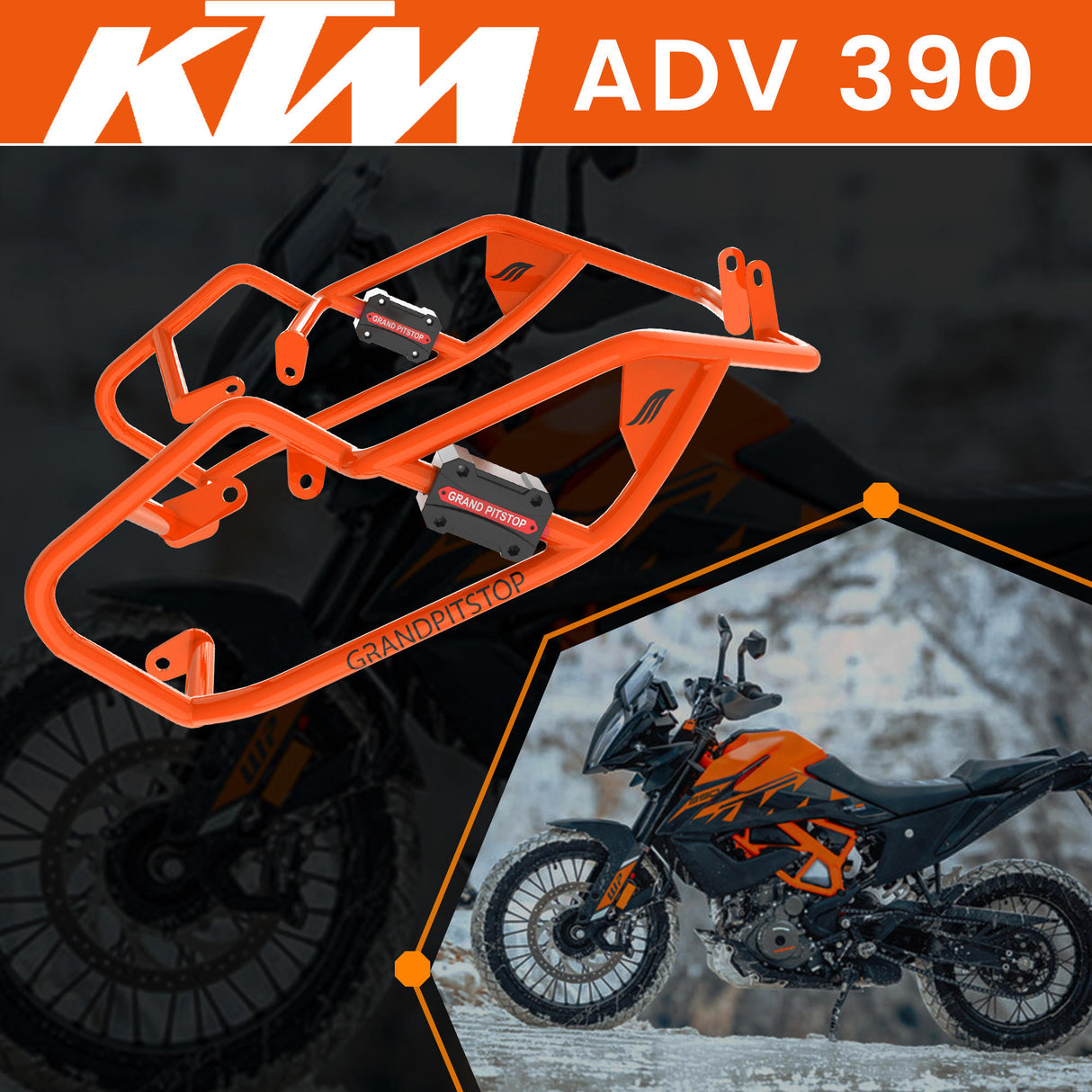 CRASH GUARD (PAIR) - Orange for KTM - ADV 390