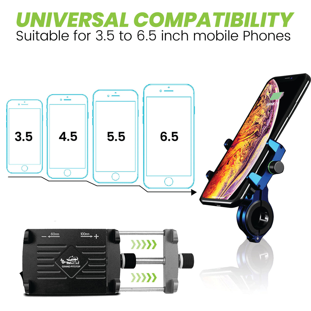 Claw Grip Aluminium Mobile Holder Mount - Black