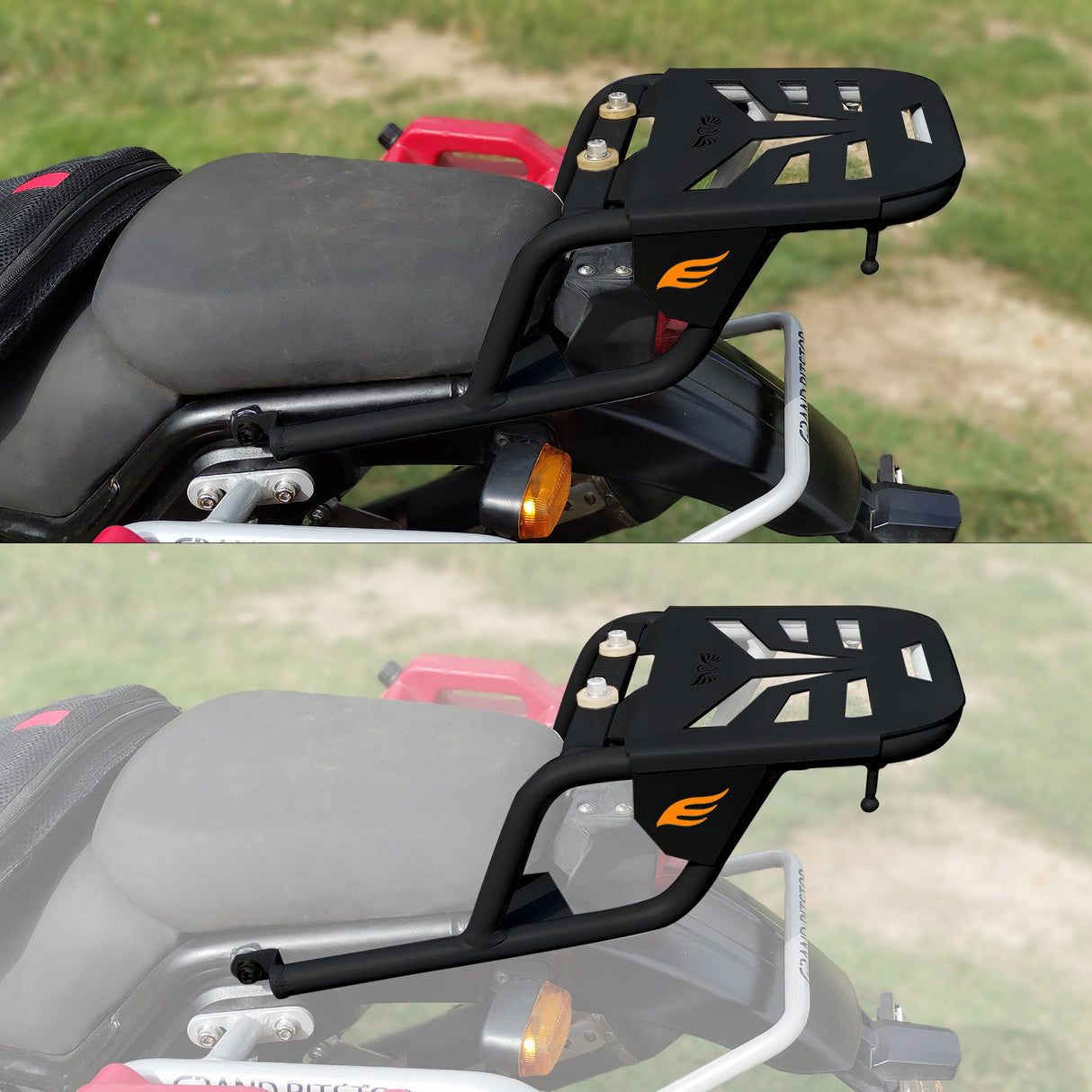 TOP RACK WITH PLATE - Black for Royal Enfield - SCRAM 411