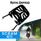 TOP RACK WITH PLATE - Black for Royal Enfield - SCRAM 411