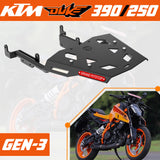 Extended Top Rack with Plate for KTM DUKE 390/250 Gen 3 - Black