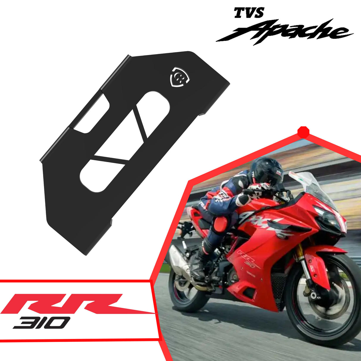 GRAND PITSTOP Front Brake Calliper Cover for TVS Apache RR 310 Black