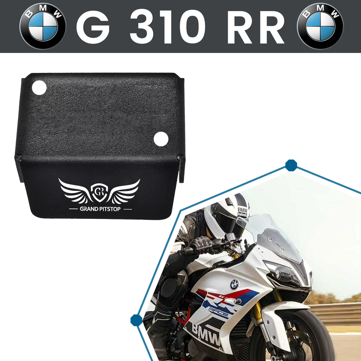 GRAND PITSTOP Front Fluid Reservoir Cap for BMW G310 RR Black