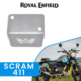 FRONT FLUID RESERVOIR COVER - Silver for Royal Enfield - SCRAM 411