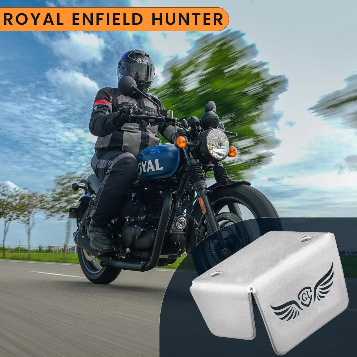 FRONT FLUID RESERVOIR COVER - Silver for Royal Enfield - HUNTER