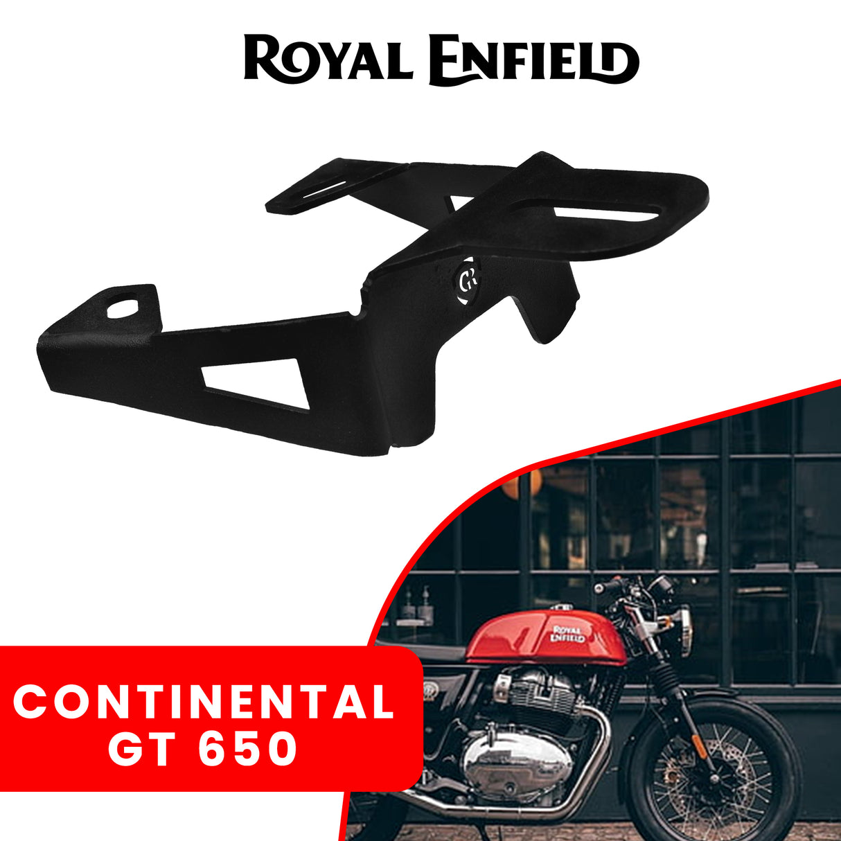 FOG LIGHT MOUNT - Black for Royal Enfield - CONTINENTAL GT